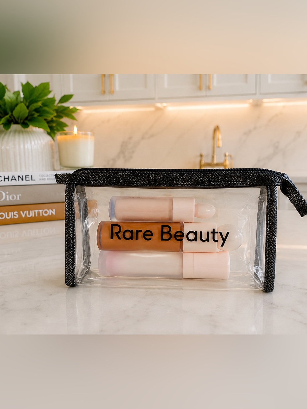 Rare Beauty Curated Complexion Set Foundation Concealer Primer + Sephora Pouch